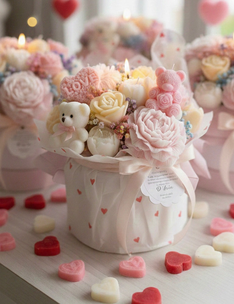 Flower candle gift day valentines
